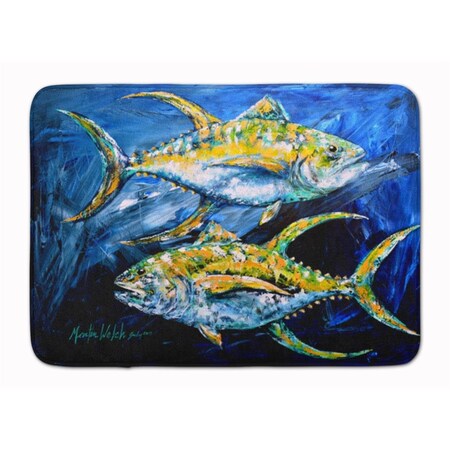 Carolines Treasures Fish Tuna Tuna Blue Machine Washable Memory Foam Mat MW1125RUG
